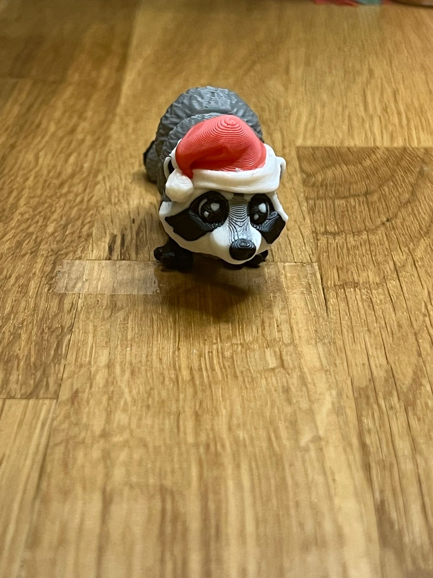 Mini Christmas Raccoon - Collectible Display Piece, Stress Relief, Personalized Gift, Festive Decor - Mat Mire Makes