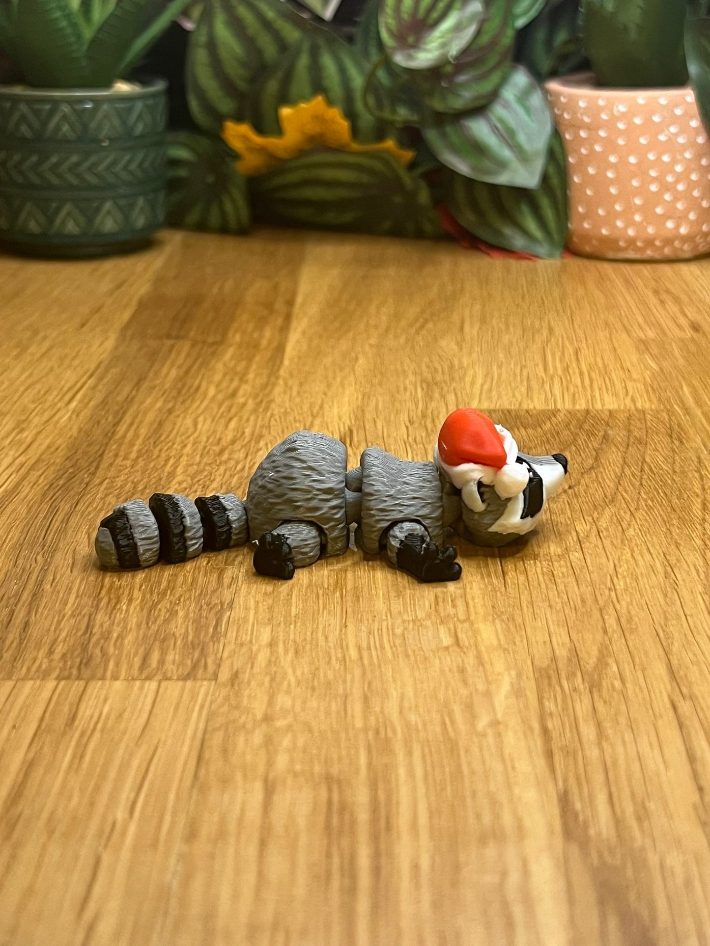 Mini Christmas Raccoon - Collectible Display Piece, Stress Relief, Personalized Gift, Festive Decor - Mat Mire Makes