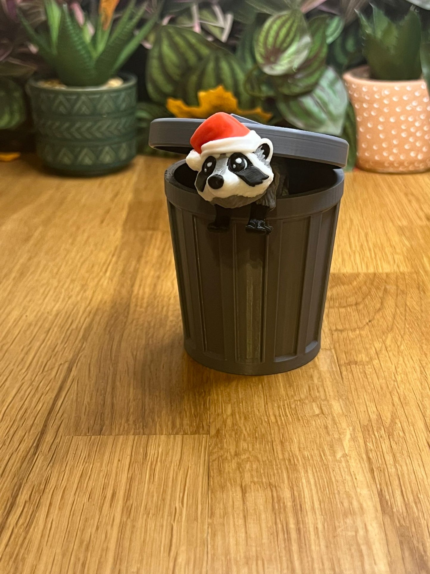 Mini Christmas Raccoon - Collectible Display Piece, Stress Relief, Personalized Gift, Festive Decor - Mat Mire Makes