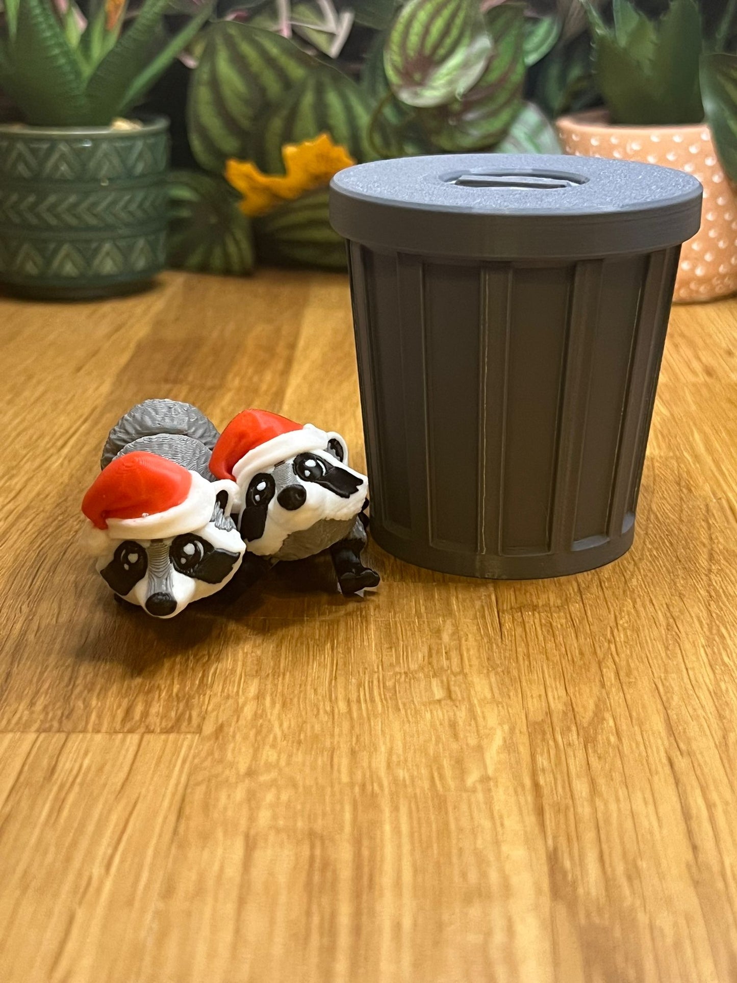 Mini Christmas Raccoon - Collectible Display Piece, Stress Relief, Personalized Gift, Festive Decor - Mat Mire Makes