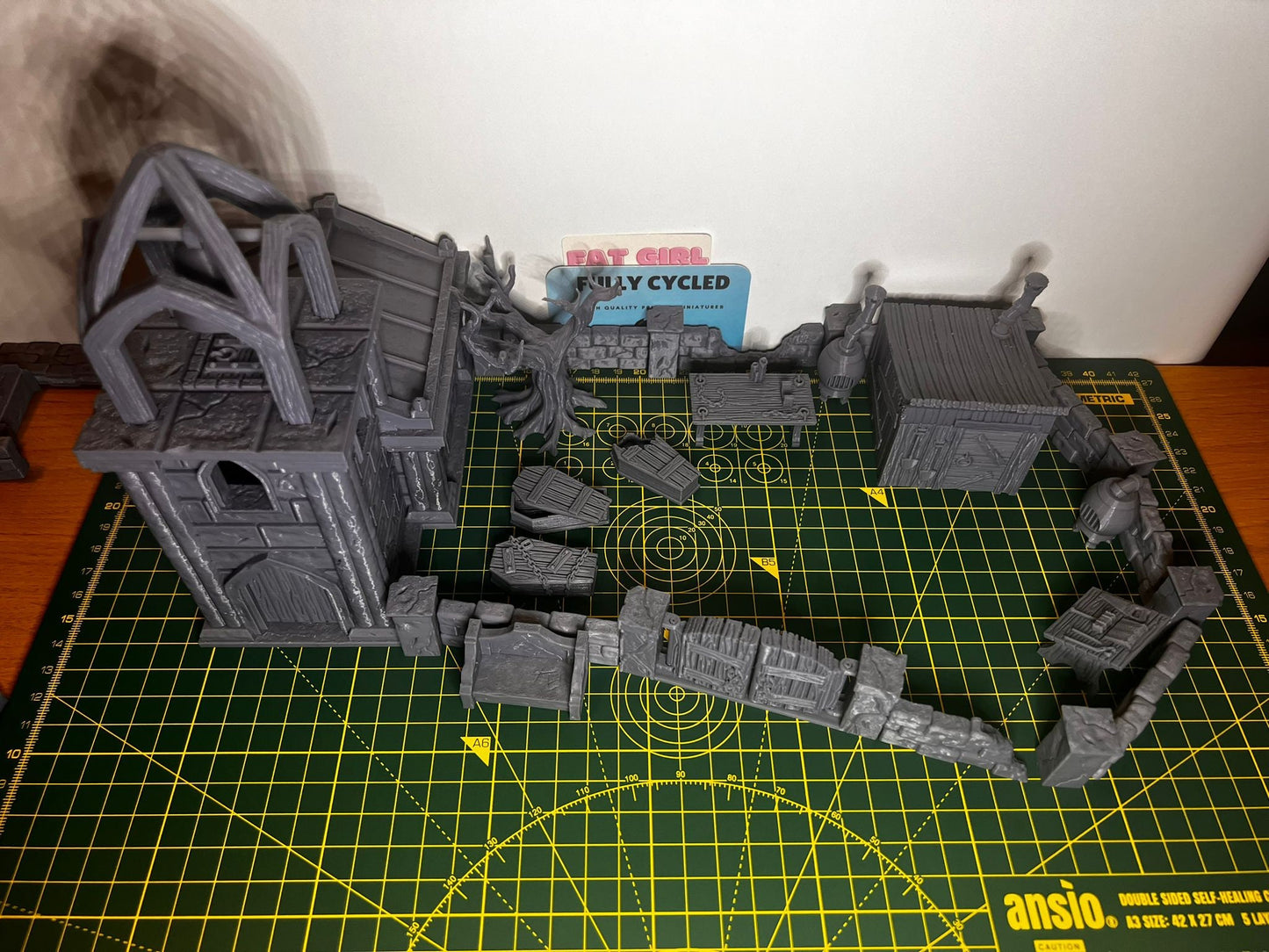 Church and Graveyard Scene - Scenic DnD Terrain - Halloween Decoration
