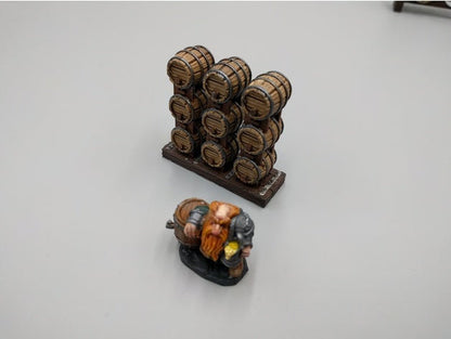 Small Stacked Casks - Dwarven AleWorks - 28mm