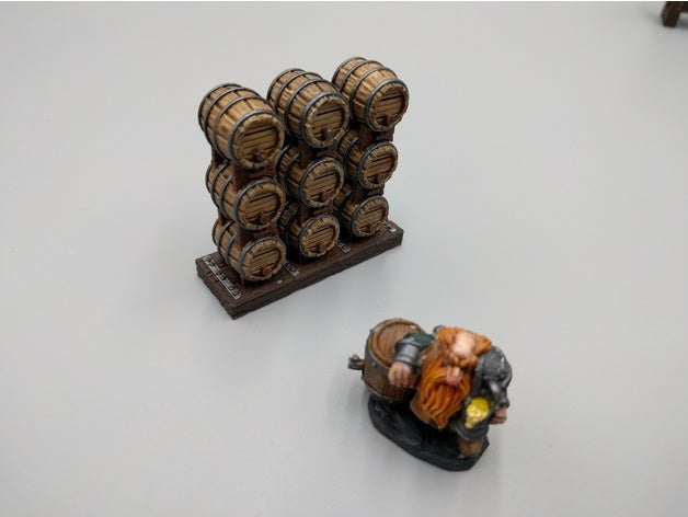 Small Stacked Casks - Dwarven AleWorks - 28mm