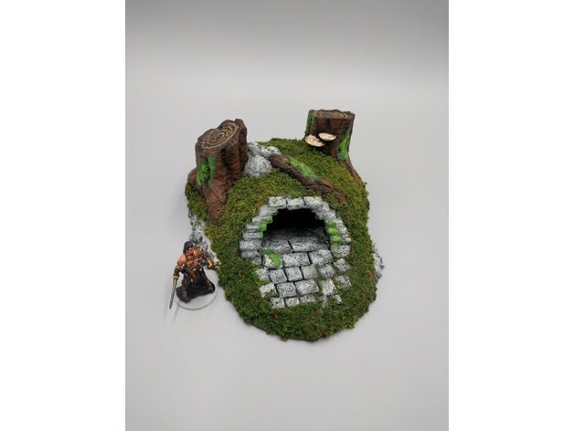 Forest Barrow Entrance 28mm scale - EC3D 3D Printed Miniature