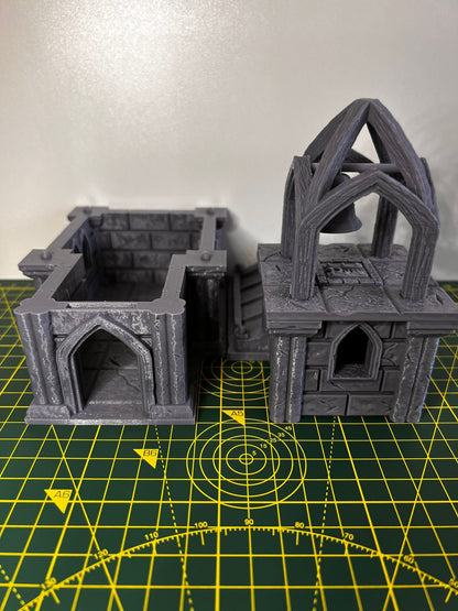 Church with Tower - Scenic DnD Terrain - Halloween Decoration