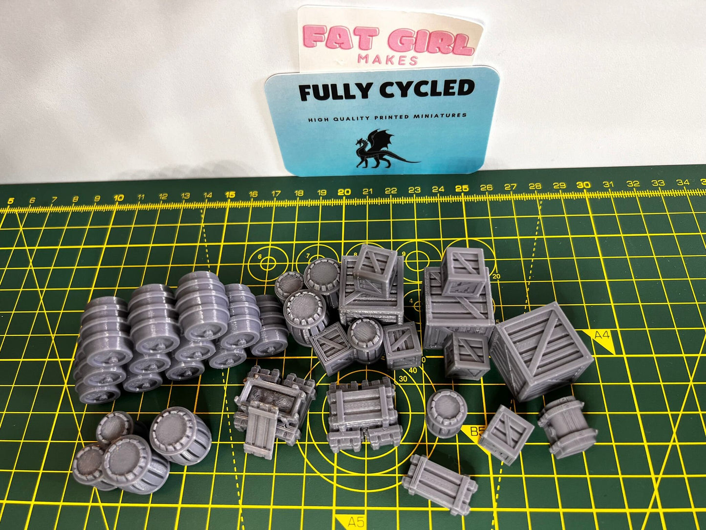 Crates and Barrels - Storage Scatter Terrain - RPG Accessories