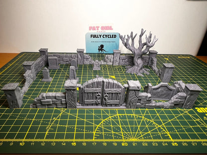 Graveyard Scene - Scenic DnD Terrain - Halloween Decoration