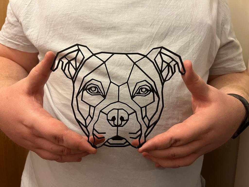 Personalised Geometric American Bulldog Wall Art Decor - Geometric Pet Print - Dog Lover Gift Idea - Staff - Staffy