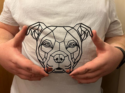 Personalised Geometric American Bulldog Wall Art Decor - Geometric Pet Print - Dog Lover Gift Idea - Staff - Staffy