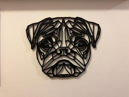 Geometric Pug Wall Art Decor - Geometric Pet Print - Dog Lover Gift Idea - Boston Terrier