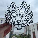 Geometric Border Collie Wall Art Decor - Geometric Pet Print - Dog Lover Gift Idea - Shepherd Dog