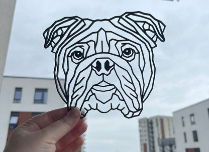 Geometric English Bulldog Wall Art Decor - Geometric Pet Print - Dog Lover Gift Idea - Bully