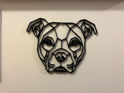 Personalised Geometric American Bulldog Wall Art Decor - Geometric Pet Print - Dog Lover Gift Idea - Staff - Staffy