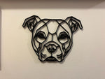 Geometric American Bulldog Wall Art Decor - Geometric Pet Print - Dog Lover Gift Idea - Staff - Staffy