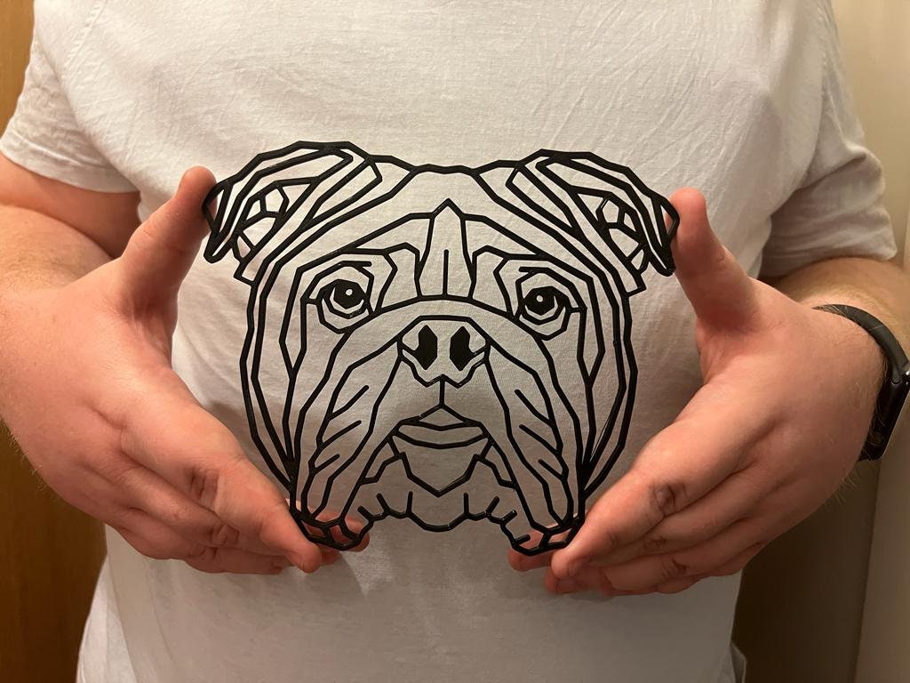 Geometric English Bulldog Wall Art Decor - Geometric Pet Print - Dog Lover Gift Idea - Bully