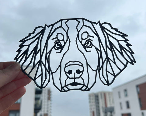 Geometric Bernese Mountain Dog Wall Art Decor - Geometric Pet Print - Dog Lover Gift Idea - Saint Bernard