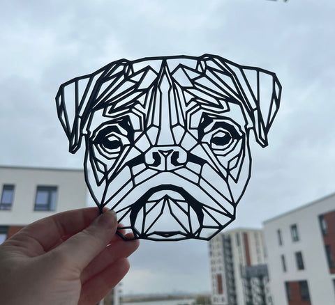 Geometric Pug Wall Art Decor - Geometric Pet Print - Dog Lover Gift Idea - Boston Terrier