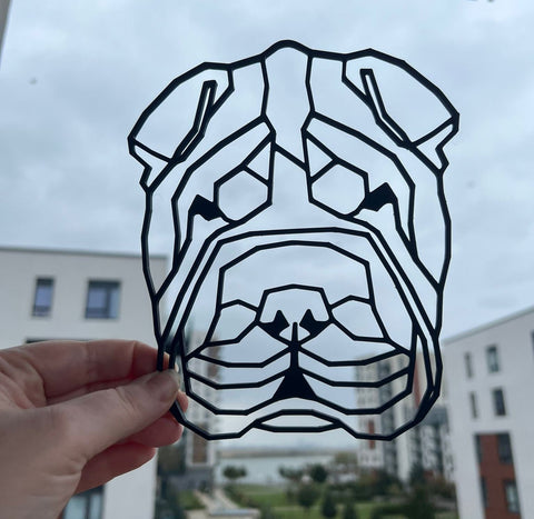 Geometric Shar Pei Wall Art Decor - Geometric Pet Print - Dog Lover Gift Idea - Chow Chow - Neapolitan Mastiff - Dogue de Bordeaux