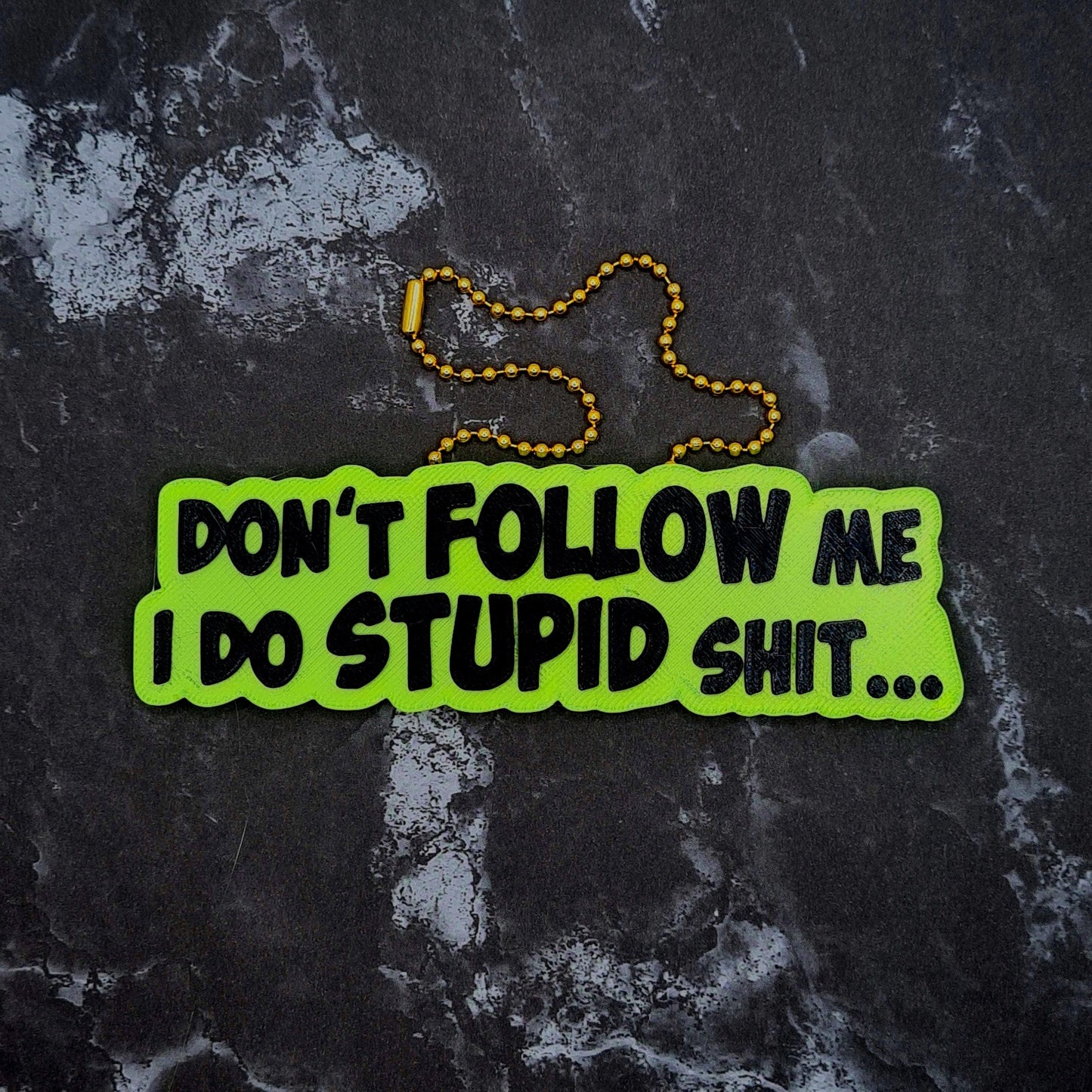 Don't Follow Me, I do Stupid Shit Keychain