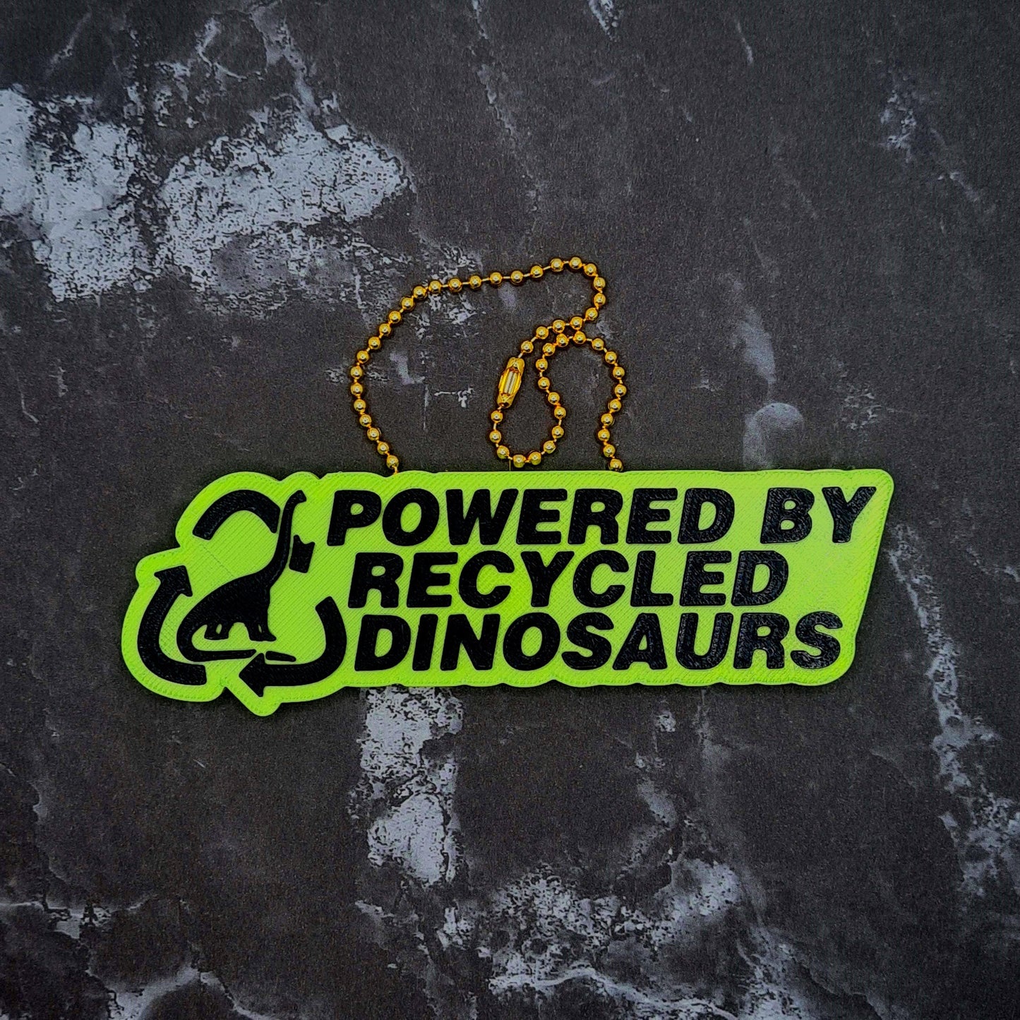 Powered by Recycled Dinosaurs Charm! - JCreateNZ - Car Charms