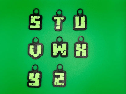 Custom Black and Green Name Keyring