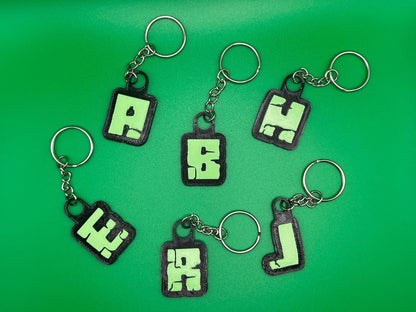 Custom Black and Green Name Keyring