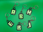 Custom Black and Green Name Keyring - Minecraft Gift
