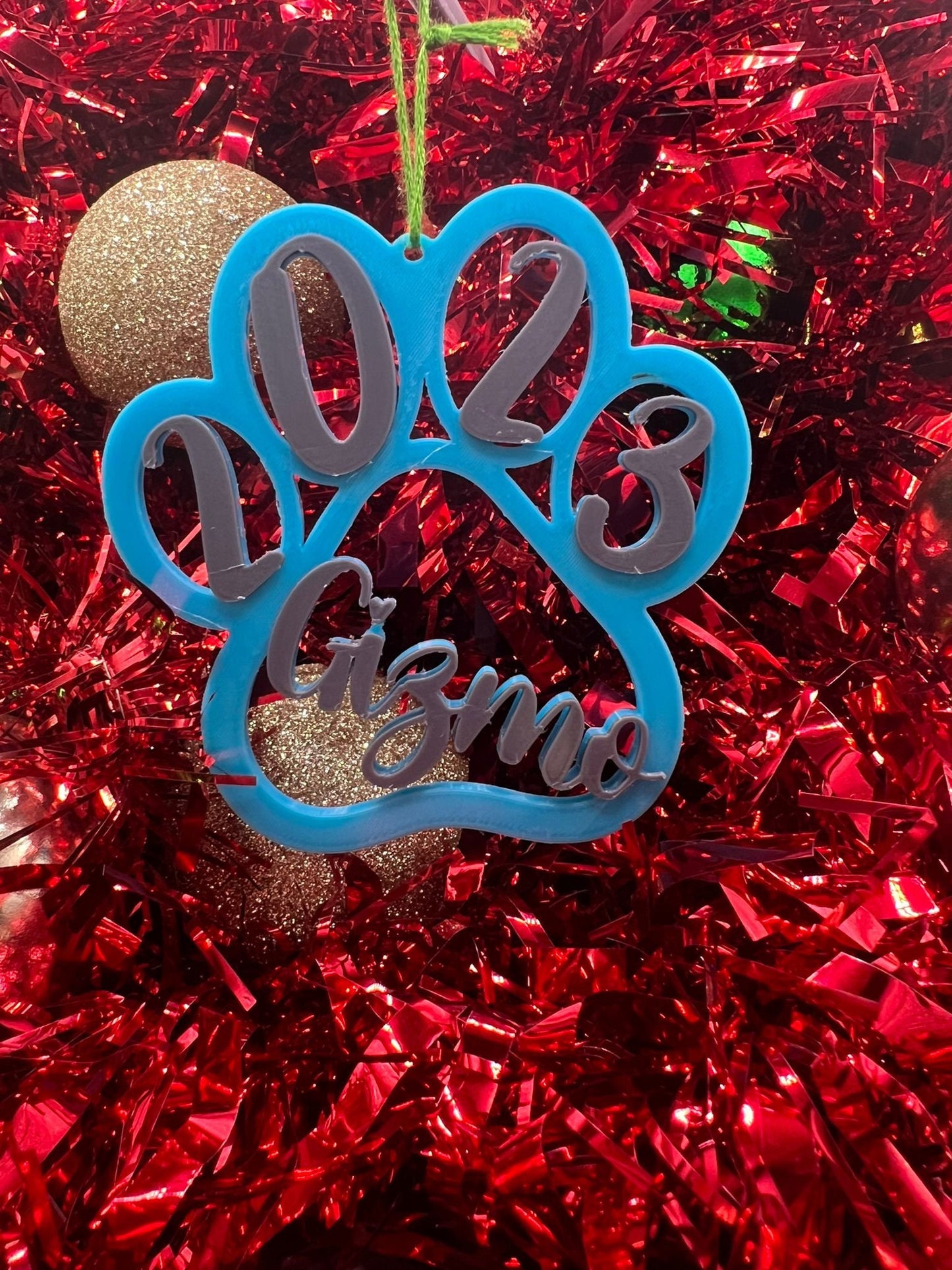 Personalised Pet Paw Decoration - Christmas Ornament - Xmas Tree Bauble