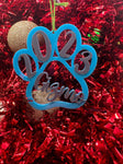 Personalised Pet Paw Decoration - Christmas Ornament - Xmas Tree Bauble