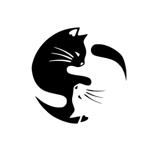 Cat Yin Yang Vinyl Decal