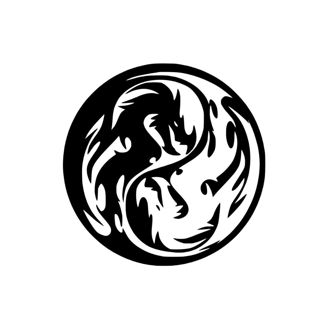 Dragon Yin Yang Vinyl Decal